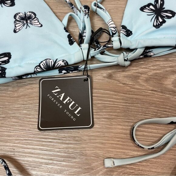 Zaful Sexy Brazilian Bikini Women Two Piece Butterfly Print Split Set - Picture 4 of 9